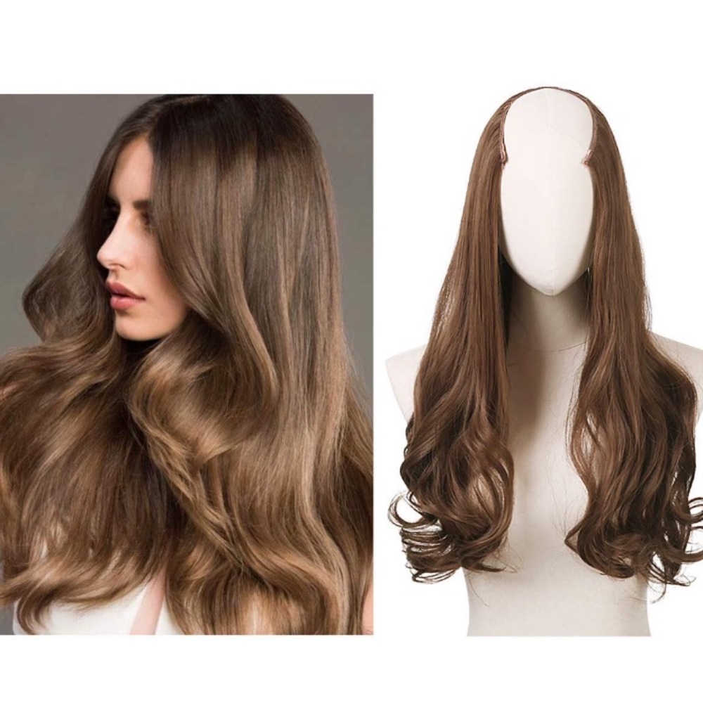 ✨24” LIGHT BROWN BODY WAVE 1 PEICE FULLHEAD CLIPIN